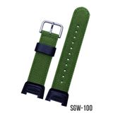 COBRA Casio Sgw100 Saat Uyumlu Haki Renk Kumaş Tekstil Saat Kordonu Kayışı