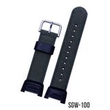 COBRA Casio Sgw100 Saat Uyumlu Siyah Renk Kumaş Tekstil Saat Kordonu Kayışı