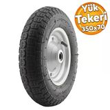 Cobra El Arabası Yük Taşıma Tekeri Bilyeli Rulmanlı Havalı Dubleks 350X70 Mm Çelik Jant Tekerlek