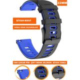 Cobra Huawei Watch Gt Gt2 Gt3 Gt4 Gt5-Xiaomi Redmi Watch 5 Active-Lite Uyumlu 22MM Silikon Saat Kordonu Kayışı A5622MM - Siyah - Mavi