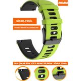 Cobra Samsung Galaxy Watch 4 5 5 Pro 6 40MM-42MM-44MM-46MM Uyumlu 20MM Silikon Saat Kordonu Kayışı A5620MM - Yeşil