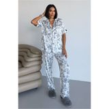 COCCOLARSI Colori Del Mondo Saten Kısa Kol Pantolon Pijama Takımı CDM2252