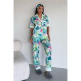Coccolarsi Mondo Allegro Saten Kısa Kol Pantolon Pijama Takımı MA5812 - Yeşil - XL
