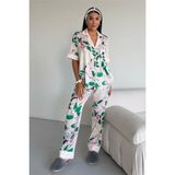 Coccolarsi Mondo Allegro Saten Kısa Kol Pantolon Pijama Takımı MA5814 - Pudra - XL
