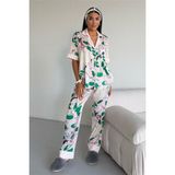 Coccolarsi Mondo Allegro Saten Kısa Kol Pantolon Pijama Takımı MA5814 - Pudra