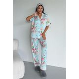 Coccolarsi Mondo Allegro Saten Kısa Kol Pantolon Pijama Takımı MA5817 - Hardal - XL