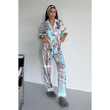 Coccolarsi Mondo Allegro Saten Kısa Kol Pantolon Pijama Takımı MA5819 - Bebe Mavisi