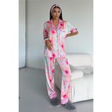 Coccolarsi Mondo Allegro Saten Kısa Kol Pantolon Pijama Takımı MA5821 - Pembe