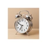 COCEM 8 cm Metal Çift Zilli Mini Masa Saati – Sessiz Akar Saniye, Retro Alarm, Başucu ve Ofis