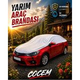 Cocem Yarım Araç Brandası Gri Su Geçirmez Uv Korumalı Sedan Hatchback Suv Uyumlu Oto Koruma Örtüsü
