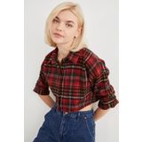 Cockatoo Kadın Bordo Siyah Ekose Oduncu Gömlek