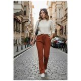 Cockatoo Kadın kışlık rahat kalıp comfort beli lastikli triko pantolon