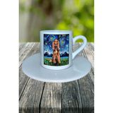Cocker Spaniel Köpek Baskılı Türk Kahvesi Fincanı Tabaklı Kişiye Özel Model 1