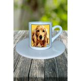 Cocker Spaniel Köpek Baskılı Türk Kahvesi Fincanı Tabaklı Kişiye Özel Model 2