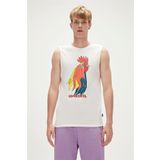 Cockeral Tank-Top Off-White Beyaz Baskılı Erkek Atlet