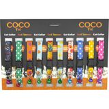 Coco Pet CocoPet Desenli Kedi Boyun Tasması 10 Adet Güvenlik Kilitli Kumaş Aksesuar Renkli ve Eğlenceli