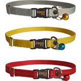 Coco Pet Kedi Boyun Tasması Zilli 3'lü Set 20-37 cm Gri Sarı ve Kırmızı