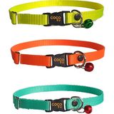 Coco Pet Kedi Boyun Tasması Zilli 3'lü Set 20-37 cm Sarı Turuncu ve Turkuaz