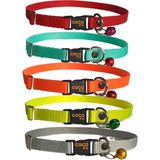 Coco Pet Kedi Boyun Tasması Zilli 5'li Set 20-37 cm Turuncu Turkuaz Sarı Gri Kırmızı