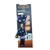 Coco Pet Papyon Lacivert Yıldız Desenli Ayarlanabilir Kedi Ve Minik Köpek Tasması