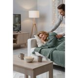Coco Pirinç Örgü Ponponlu Triko Throw Tv Battaniyesi - 130 x 170 cm - Su Yeşili