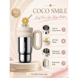 Coco Smile Cocosmile CS-8827 Krem Bej 760 ml Çift Içim Paslanmaz Çelik Termos Mug Matara Askılı - Standart