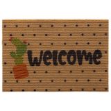 Coco Welcome Kaktüs Paspas Dış Kapı Paspası Kapı Önü Paspası, 40X60