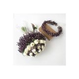 CocoDesign Nikah Nişan Söz Kına Gelin Buketi Ve Gelin Taç Damat Yaka Çiçegi Ile Diş Çekime Uygun – Yapay Buket