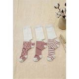 Cocole Socks Kız Bebek Külotlu Çorabı 3'lü Set Pamuklu Mercan 0-24 Ay - 6-12 Ay - Çok Renkli