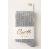 Cocole Socks Kız Bebek Külotlu Çorabı - Pamuklu Gri Derby Çizgili 0-24 Ay