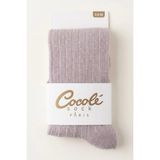 Cocole Socks Kız Bebek Külotlu Çorabı - Pamuklu Gül Kurusu Derby Çizgili 0-24 Ay - 6-12 Ay