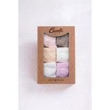 Cocole Socks Kız Bebek Soket Çorabı Kraft Kutulu 6'lı Set Pamuklu 0-1 Yaş Kabartma Desenli - 0 - 1 Yaş - Çok Renkli