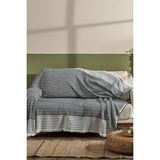 Cocona Trio Natural Keten Koltuk Örtüsü | Koltuk Şalı - 170 x 210 cm - Antrasit