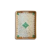Coconut Products by jda Green & White Design Sedef Kaplama Rattan Dikdörtgen Tepsi