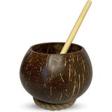 Coconut Products Hindistan Cevizi Bardak ve Bambu Pipet - Ahşap Rengi