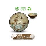 Coconut Products Island Design Sedef Kaplama Hindistan Cevizi Kase & Altlığı - Coconut Kase - Çerezlik - Coconut Kase