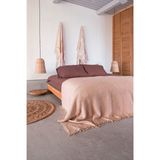 Cocoon Pamuk 4 Kat Müslin Yatak Örtüsü Mercan Rengi / Açık Pembe 200x220
