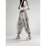 Cocopelli Chinese Beyaz Kadın Pileli Jogger Pantolon COC2833 - 2XL