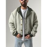 Cocopelli Erkek Kaşe Detaylı Yeşil Peluş Hırka COC2587 - S
