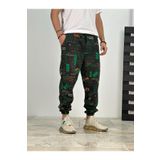 COCOPELLI Erkek Siyah Mailbox Desenli Jogger Pantolon COC2395