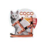 Cocopet Kedi Gezdirme Tasma Seti Kedi Bel Göğüs Tasması Turuncu Kedi Boyun Tasması