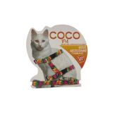 Cocopet Rengarenk Desenli Kedi gezdirme tasması seti kedi bel göğüs tasması kedi tasması