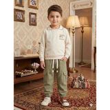 Cocosiss 21131 Erkek Çocuk Ikili Krem Yeşil Pantolon Uzun Kollu Polo Yaka Takim - 4-5 Y - 02-Haki