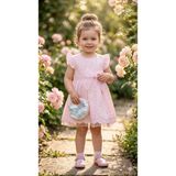 Cocosiss Kız Bebek Payet Çantalı Elbise CCS-2643 - 9 - 12 Ay - Pembe