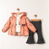 Cocosiss Pretty Bear Kız Çocuk Yağmurluk 3'lü Takım - 6 - 9 Ay - Somon