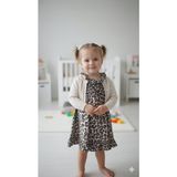 Cocosiss Trikolu Leopar Mini Bebek Elbise - Bej - 6 - 9 Ay