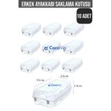 CocoVia (10 Adet) Şık Erkek Ayakkabı Kutusu|Şeffaf Büyük Boy Ayakkabı Saklama Düzenleme Organizeri Büyük Boy