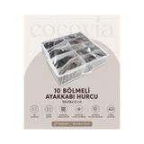 CocoVia 10 Bölmeli Şeffaf Kapaklı Ayakkabı Saklama Çantası Ayakkabı Hurcu Ayakkabı Kutusu Düzenleyici