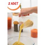 CocoVia ( 2 ADET ) 400 ml Kulplu Şeffaf Plastik Ölçek Kabı - Beher Ölçü Kabı - Çok Amaçlı Ölçek