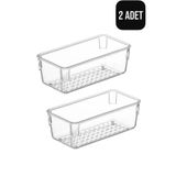 CocoVia ( 2 Adet ) Modüler Çekmece Masa Dolap Düzenleyici Çok Amaçlı Organizer Akrilik|şeffaf ( 15 X 7,5 Cm)